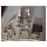 Glass / Porcelain Door Knobs and Hardware Lot.