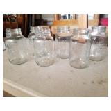 Lot of 6 Star Mason Jars