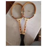 Pair of Spalding Rackets . One has a broken