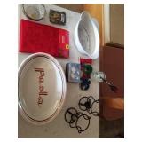 Pasta Dish / Green Bean Casserole, Glass Rose,