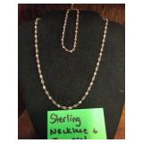 Sterling Silver Necklace and Bracelet Set,