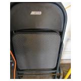 4 Black Metal Folding Chairs w/Padded Seats