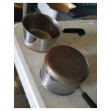 2 Copper Bottom Mini Pans / Measuring Cups