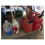 2 Gas Cans - Bug Spray- Windshield Cleaner