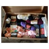 Box of Yarn (#1) Several Skeins of Yarn