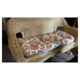 Wicker Loveseat and Table w/cushion
