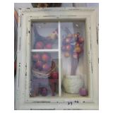 Rooster Figurine & Country Style Shadow Box