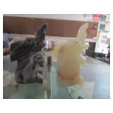 Pair of Polished Stone/Marble Elephants