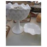 Milk Glass Compote & Candy Dish