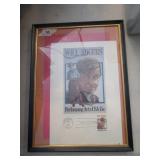Will Rogers First Day Issue Framed
