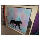Large Panther w/Mirrored Edge Frame