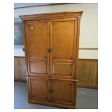 Oak Media Stand / Shelf. Slide in Doors. 45" w x