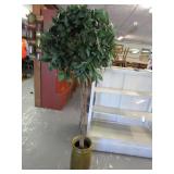 Very nice stoneware pot with a fake plant / tree