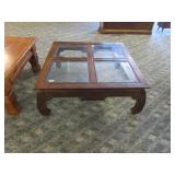 Very Nice Cherry and 4 Pc. Glass Top Table /