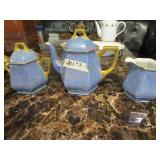 Bavaria Germany Teapot Creamer and Sugar /Blue &