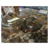 Lot of 2 Vision ware pans with lids