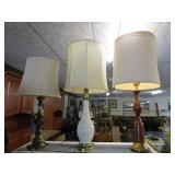 Lot of 3 lamps Some Damage to 2 shades