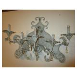 Large Iron Wall Hanging Candlabra / Candle Stick