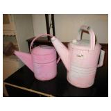 2 - Painted Galvanized Watering Cans