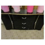 Black Dresser with doors and drawers