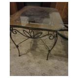 Iron Base Glass Top Indoor / Outdoor Table