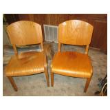 2- Solid Wood Chairs / Vintage Mid Century /