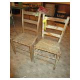 2 Antique Ladder Back Chairs / Mismatched