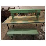 Vintage Table and Two Benches