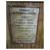 New Metal Sign 16.5" x 12" Cowboy Ten