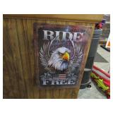 New Metal Sign 16.5" x 12" Ride Free