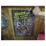 New Metal Sign 16.5" x 12" Horses are only scared
