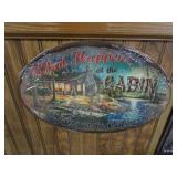 New Metal Sign - What Happens at the Cabin
