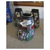 3- Stained Glass Light Globes / Covers / Ceiling