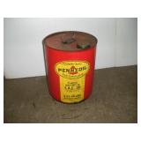 Vintage Pennzoil 5 Gallon Metal Can