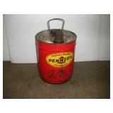 Vintage Pennzoil 5 Gallon Metal Can   Oil City,