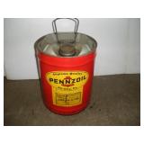 Vintage Pennzoil 5 Gallon Metal Can   Oil City,