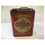 Vintage Penn-Glenn 1 Gallon Metal Oil Can - Full