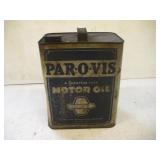 Vintage Par-O-Vis 1 Gallon Metal Oil Can