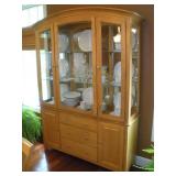 Stanley Lighted Wood Hutch. NO Contents, 60x16x81