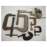 Assorted Clamps, Largest 4 inch
