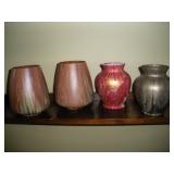 Glass Paint Splatter Vases, Tallest 7 inches