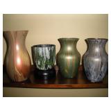Glass Paint Splatter Vases, Tallest 10 inches