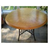 Oak and Metal Table, 45x31