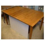 Wood Table with Leaf, 48/60x33x29