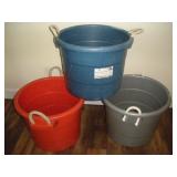 3 Rope Handle, Plastic 19 Gal. Tubs