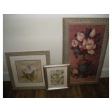 2 framed Prints, 1 Framed Canvas 28x16