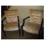 2 Upholstered Wood Arm Chairs