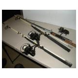 3 Fishing Rods & Reels Mitchell-Southbend-Typhoon