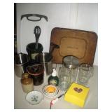 Kitchen Items-Pampered Chef Board, Cheese Crock