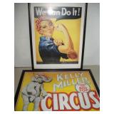 2 Framed Posters, Rosie the Riveter and